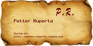 Petter Ruperta névjegykártya